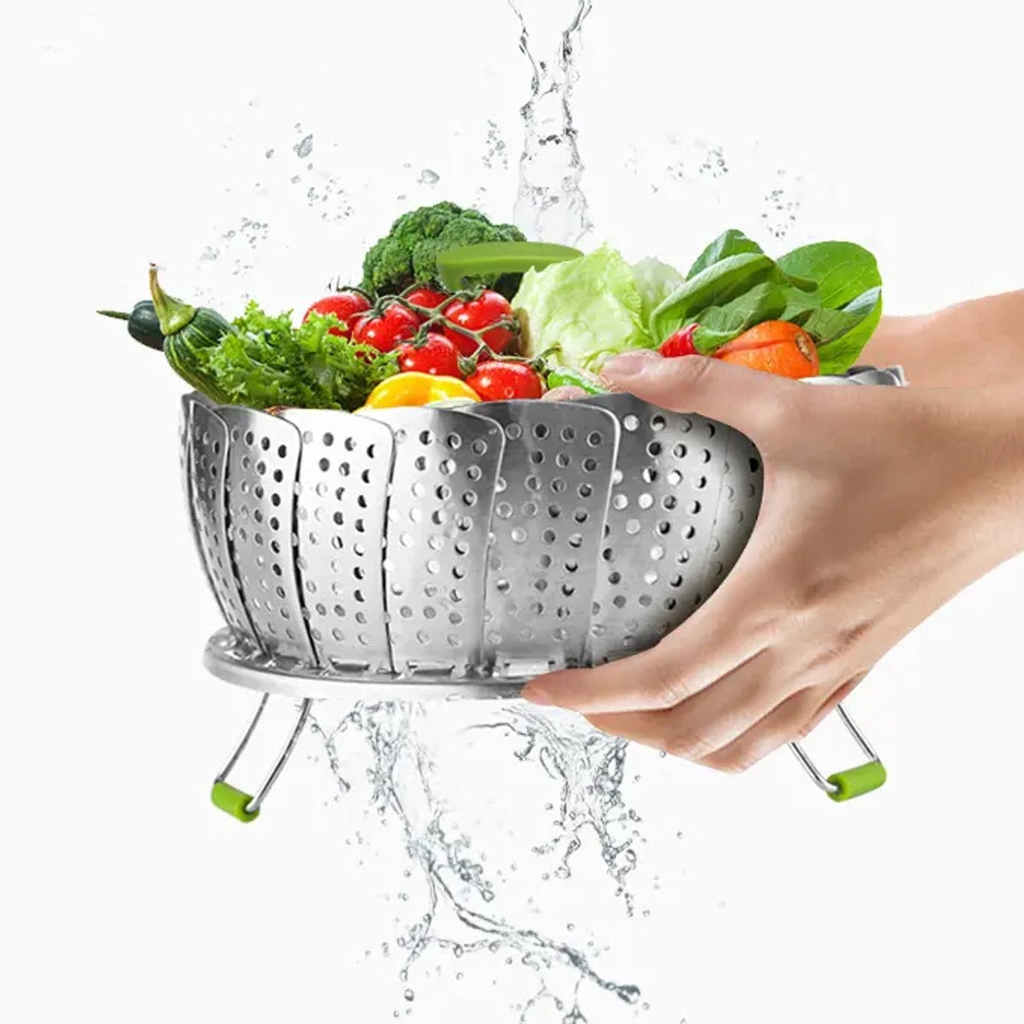 Premium Stainless Steel Folding Steamer Basket