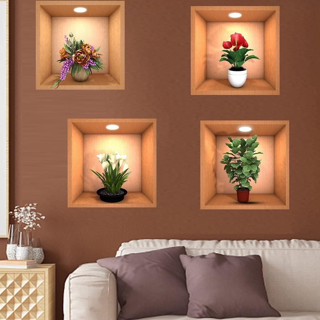 3D Wall Decor Stickers (Set of 4): Luxury Meets Affordability