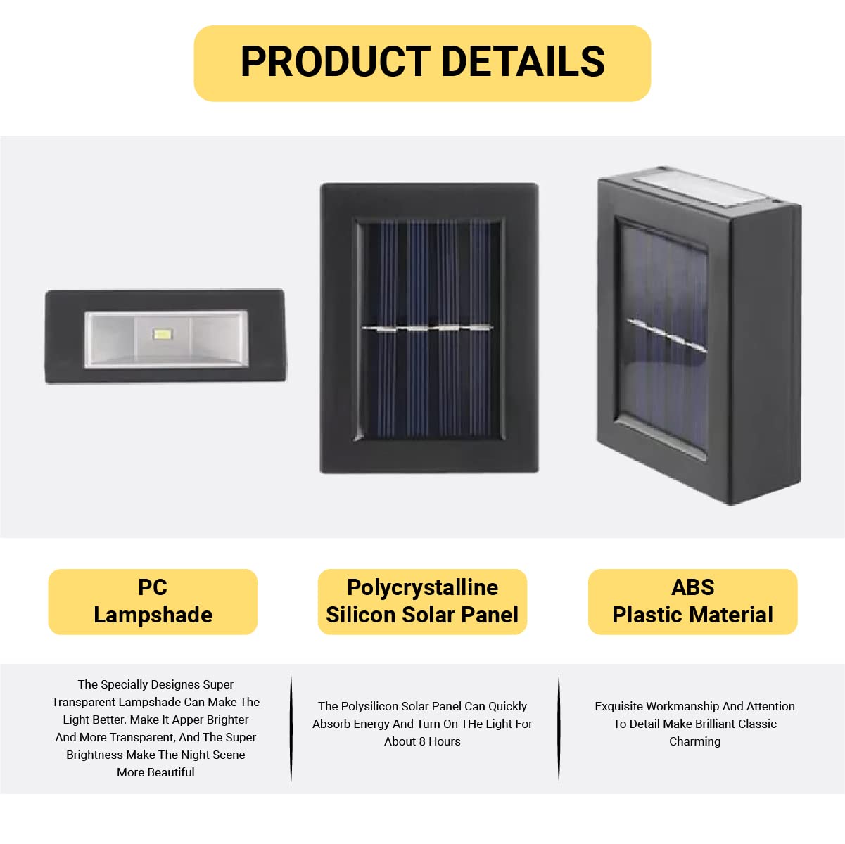 Led Solar Cell Wall Lamp Light