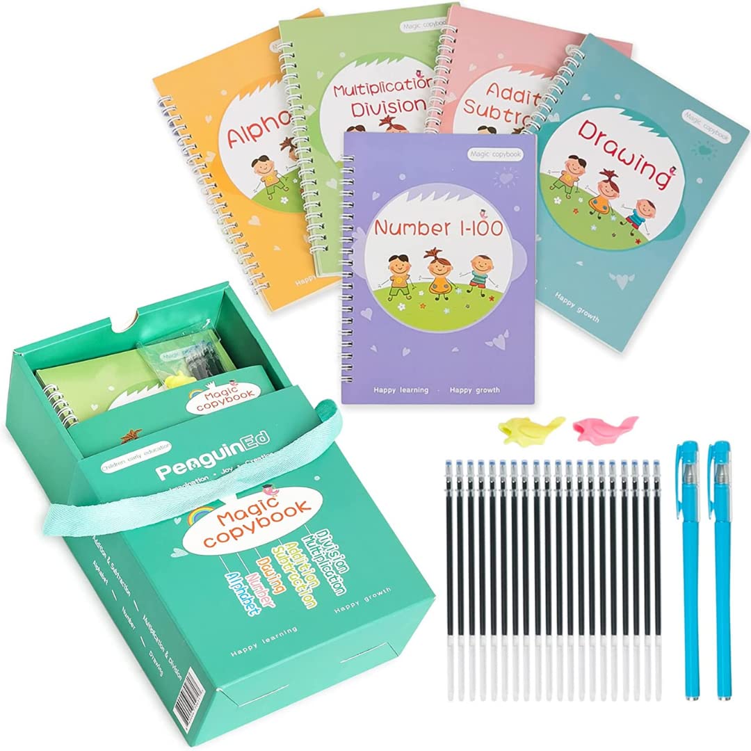 Magic Practice Copybook with pen (5 BOOKS )