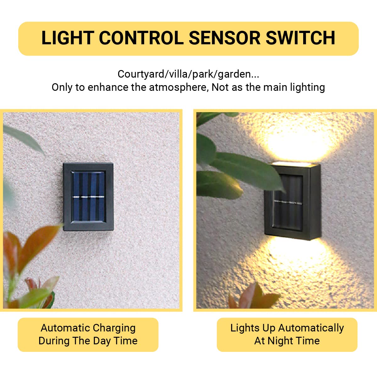 Led Solar Cell Wall Lamp Light