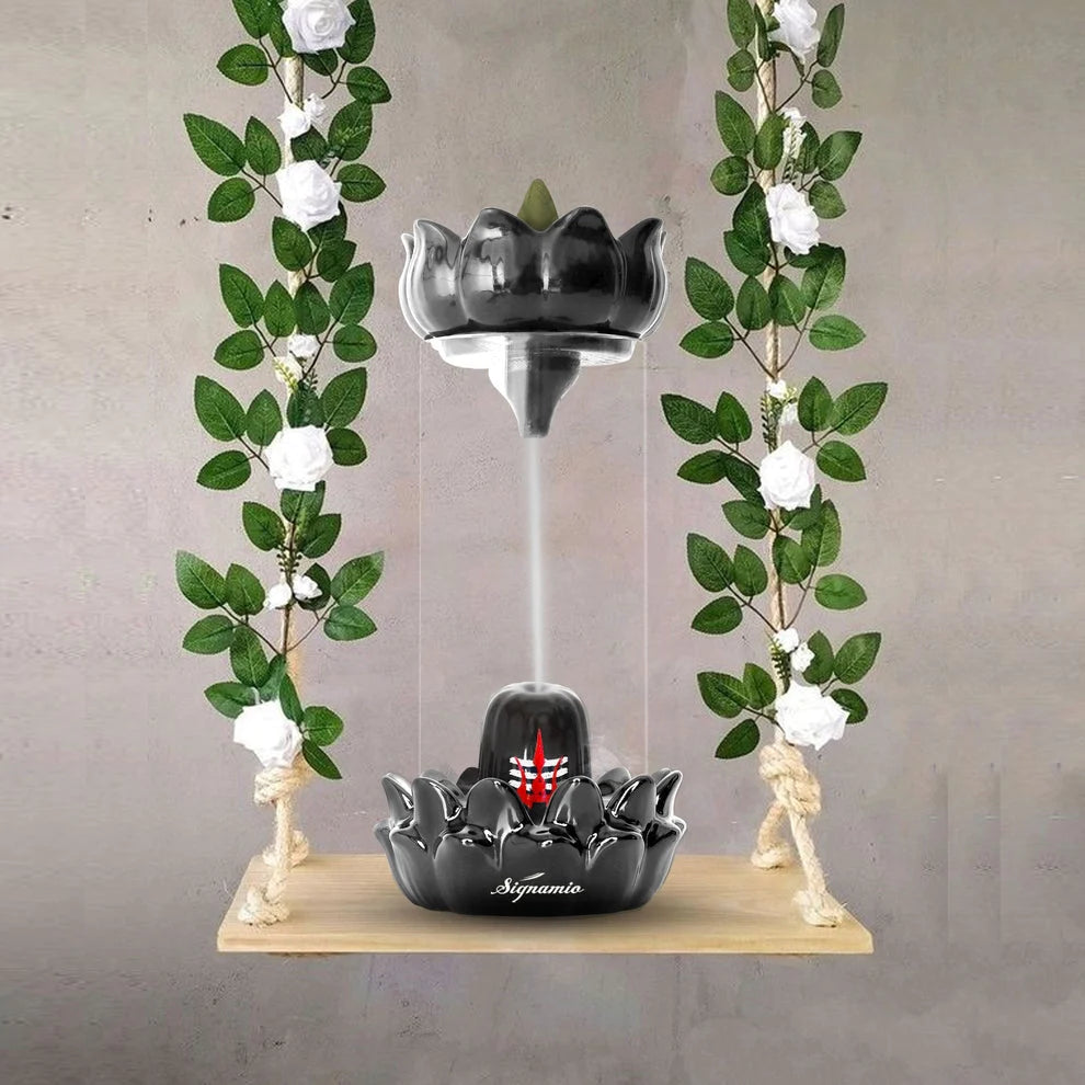 Shivling Glass Incense Waterfall + 50 incense sticks FREE