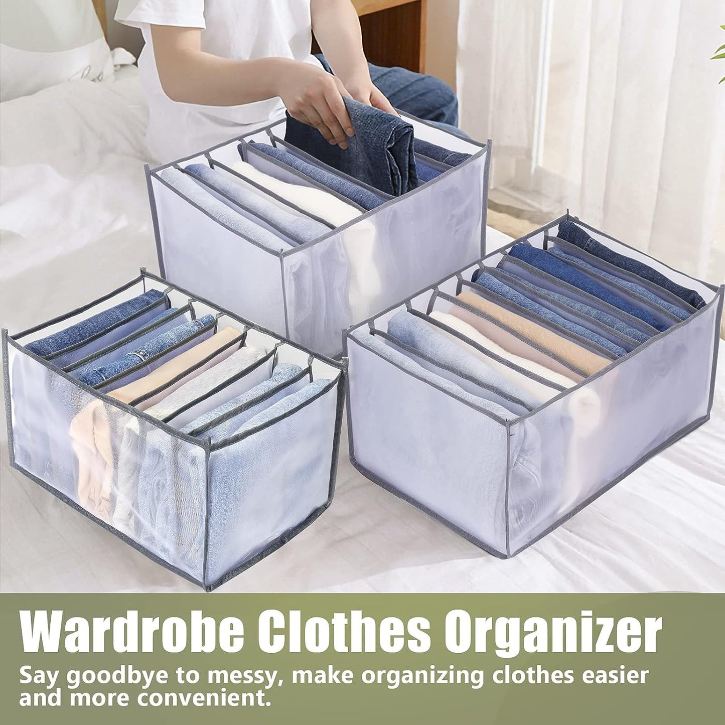 Wardrobe Clothes Storage Organizer (Pack of 3)